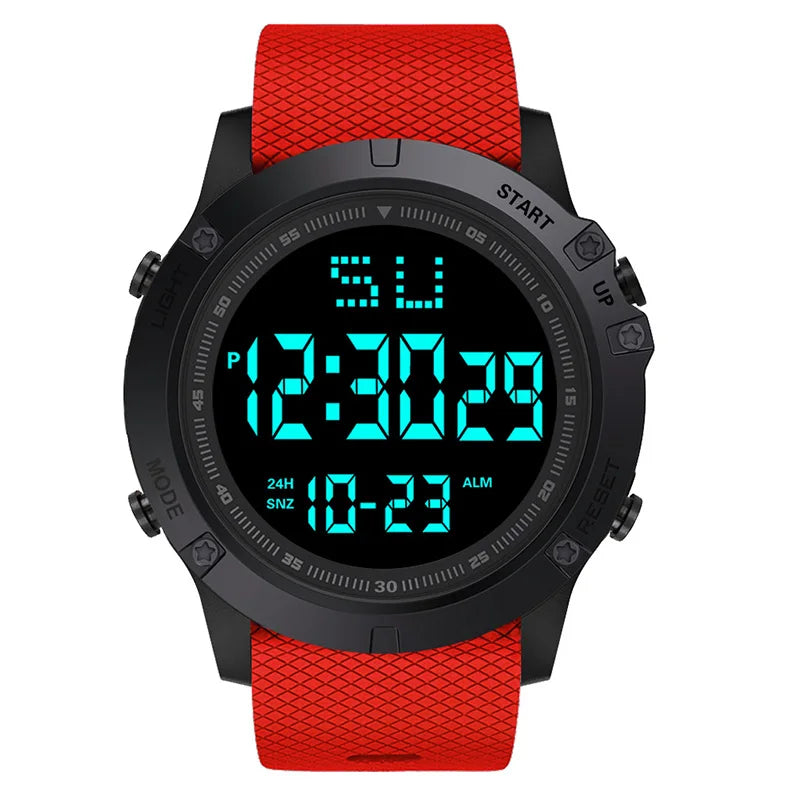 Men Sport Watch Multifunction Military Sports Watch Waterproof Luminous LED Digital Kids Watch Big Dial Student Electronic Watch