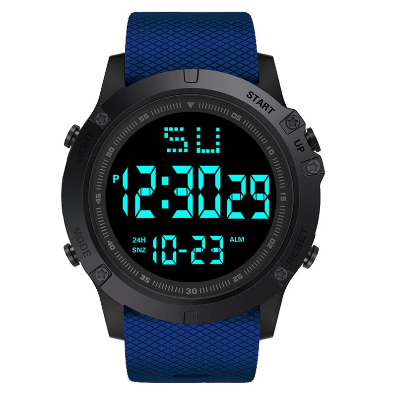 Men Sport Watch Multifunction Military Sports Watch Waterproof Luminous LED Digital Kids Watch Big Dial Student Electronic Watch