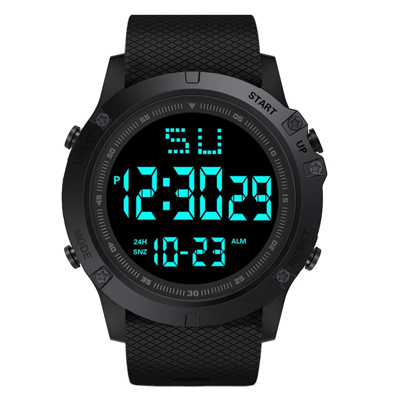 Men Sport Watch Multifunction Military Sports Watch Waterproof Luminous LED Digital Kids Watch Big Dial Student Electronic Watch